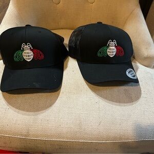 Black Caps with Colorful Embroidery